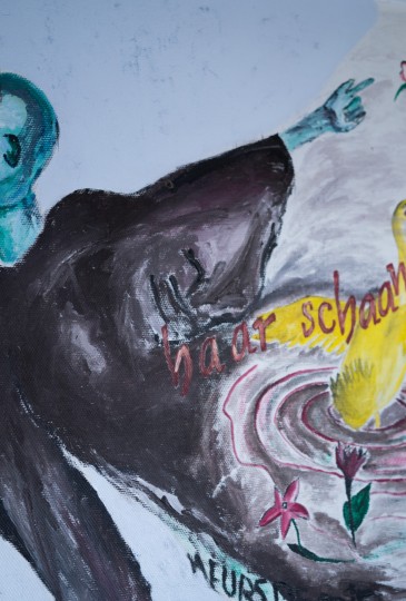 detail uit twee persoonskamer van de muurschildering